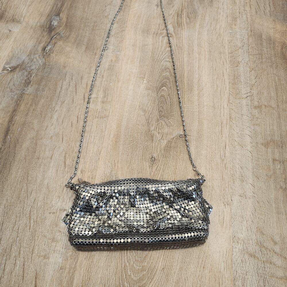 Vintage Metal Mesh Evening Formal Bag Crossbody Purse Silver PROM Clutch